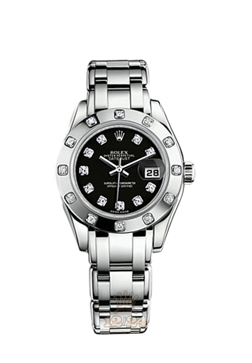 Rolex Pearlmaster Watch 80319-0058 29 mm White gold Case Black Dial