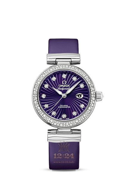 Omega Ladymatic Watch 425.37.34.20.60.001 34 mm Stainless steel Ceramics Case Purple Dial