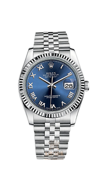 Rolex Datejust Watch 116234-0141 36 mm Steel / White gold Case Dark blue Dial