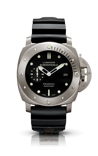 Panerai Luminor 1950 Watch PAM00305 47 mm Titanium Case Black Dial