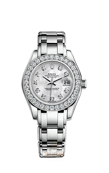 Rolex Pearlmaster Watch 80299-0061 29 mm White gold Case White Dial
