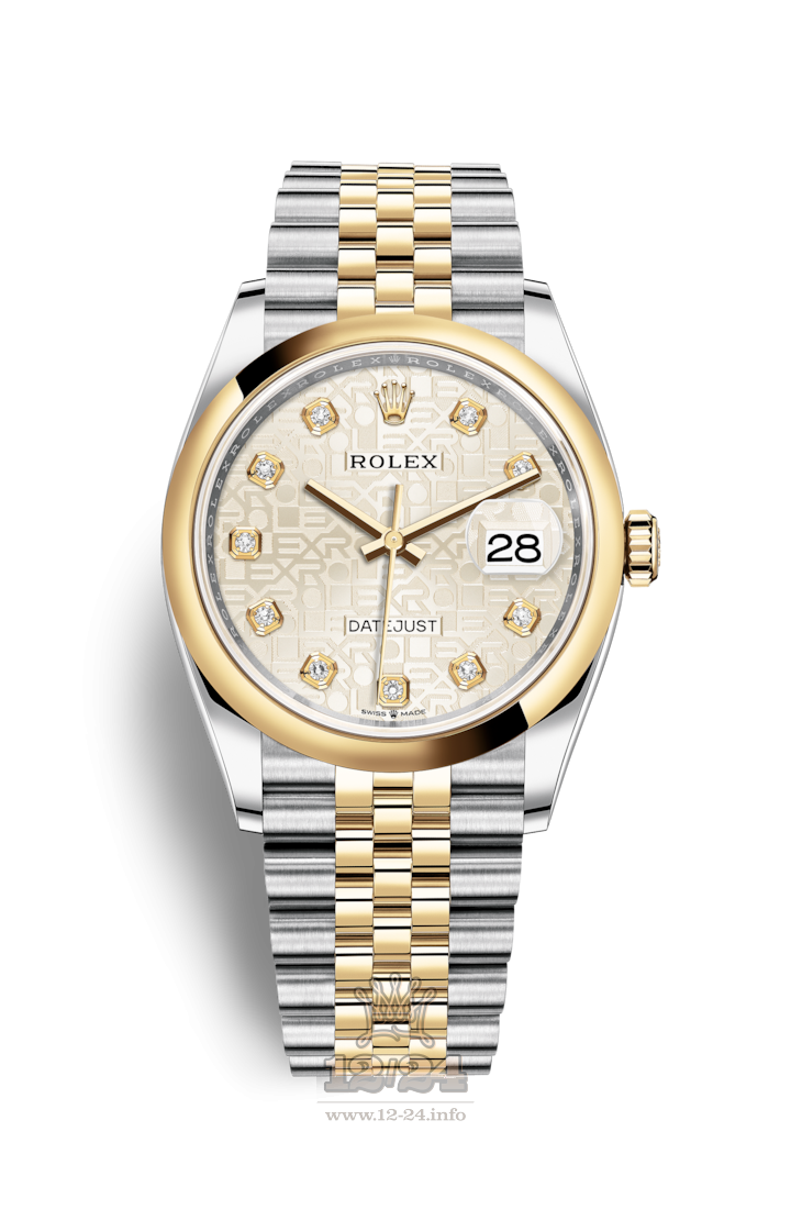 Rolex Datejust Watch 126203-0027 36 mm Steel / Yellow gold Case Silver Dial