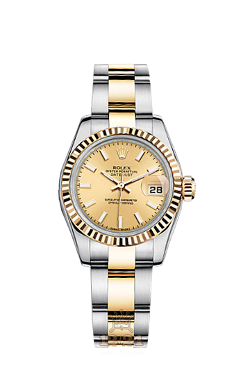 Rolex Lady-Datejust Watch 179173-0081 26 mm Steel / Yellow gold Case Golden Dial