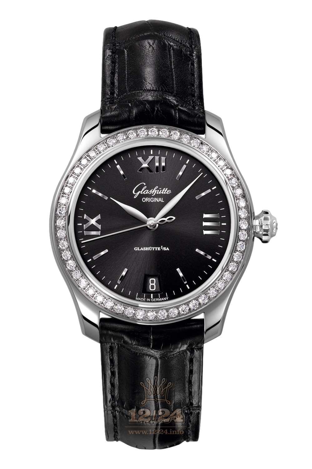 Glashutte Ladies Watch 1-39-22-20-22-04 36 mm Stainless steel Case Black Dial