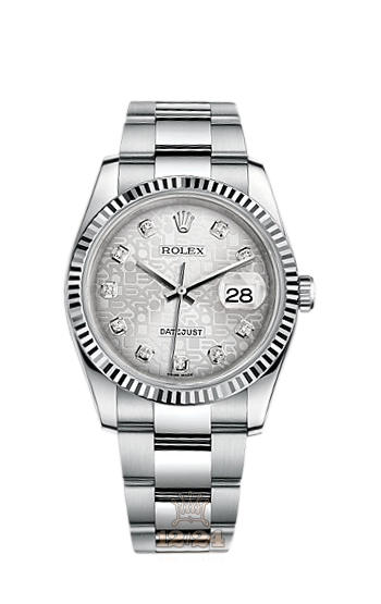 Rolex Datejust Watch 116234-0135 36 mm Steel / White gold Case Silver Dial