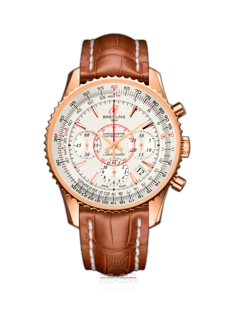 Breitling Montbrillant Watch RB013012/G710/722P/R18BA.1 40 mm Red gold Case Silver Dial