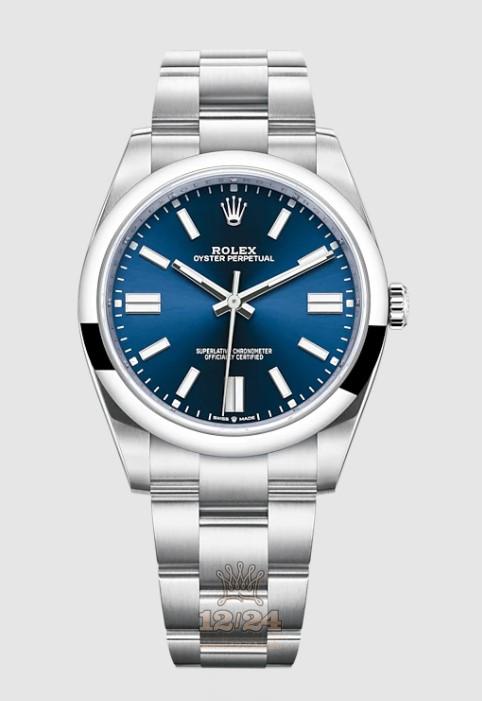 Rolex Oyster Perpetual Watch 124300-0003 41 mm Stainless steel Case Dark blue Dial