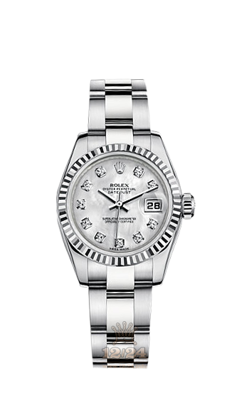 Rolex Lady-Datejust Watch 179174-0037 26 mm Steel / White gold Case White Dial