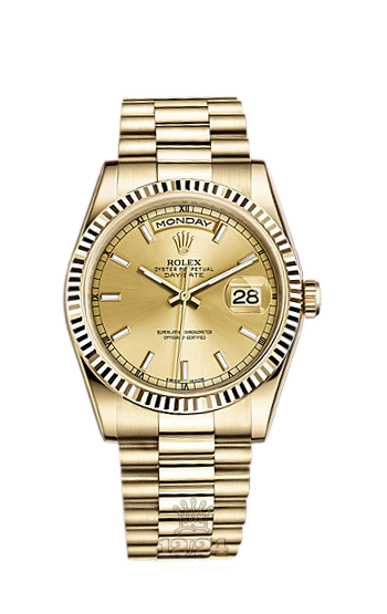 Rolex Day-Date Watch 118238-0103 36 mm Yellow gold Case Golden Dial
