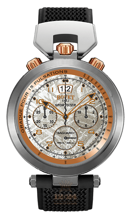 Bovet Sportster Watch SP0371 46 mm Stainless steel Pink gold Case White Dial