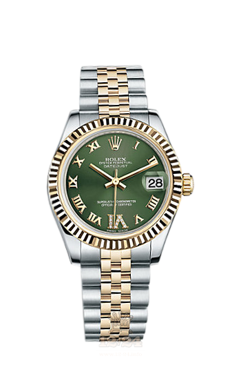 Rolex Lady-Datejust Watch 178273-0090 31 mm Steel / Yellow gold Case Green Dial