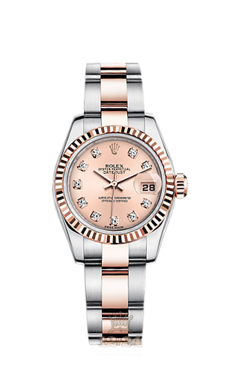 Rolex Lady-Datejust Watch 179171-0031 26 mm Steel / Pink gold Case Pink Dial
