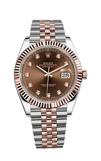 Rolex Datejust Watch 126331-0004 41 mm Steel / Pink gold Case Brown (chocolate) Dial
