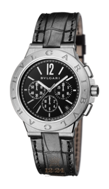 Bvlgari Diagono Watch 102333 DG41BSLDCH 41 mm Stainless steel Case Black Dial