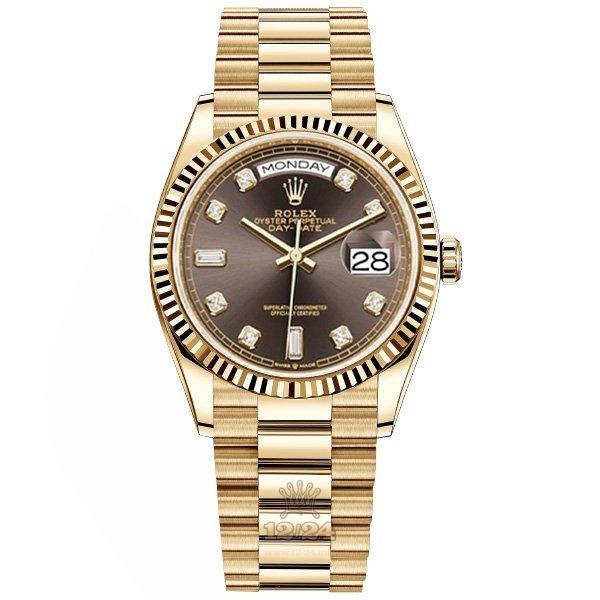 Rolex Day-Date Watch 128238-0022 36 mm Yellow gold Case Gray Dial