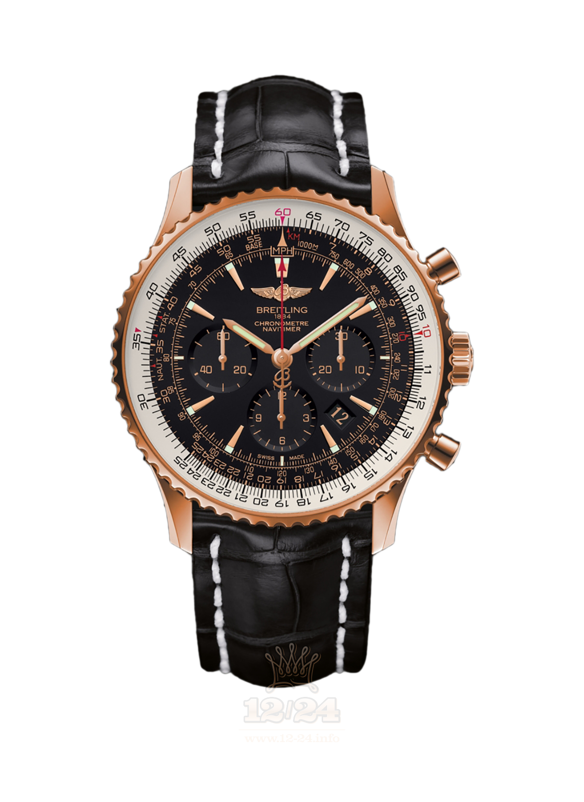 Breitling Navitimer Watch RB0127E6|BF16|760P|R20BA.1 46 mm Red gold Case Black Golden Dial