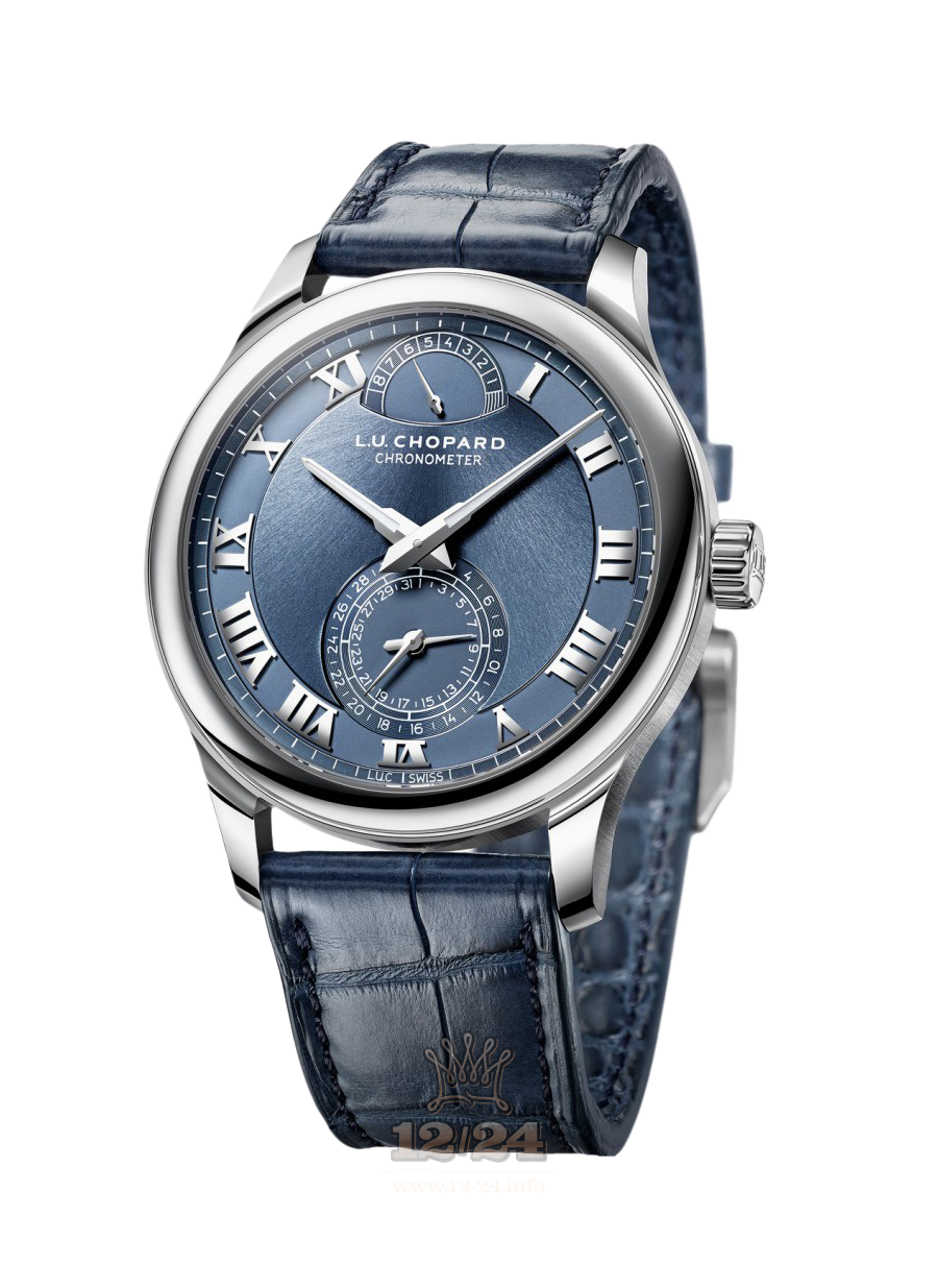 Chopard L.U.C Watch 161926-9001 43 mm Platinum Case Gray Blue Dial