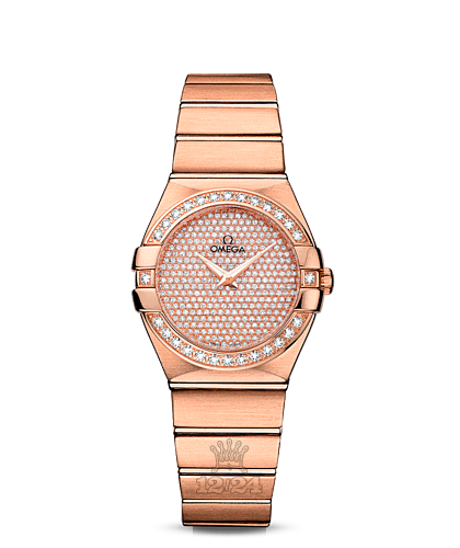 Omega Constellation Watch 123.55.27.60.99.004 27 mm Pink gold Case Silver Golden Pink Dial