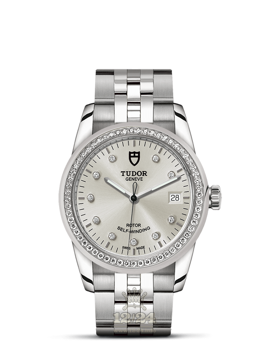 Tudor Glamour Watch M55020-0003 36 mm Stainless steel Case Silver Dial