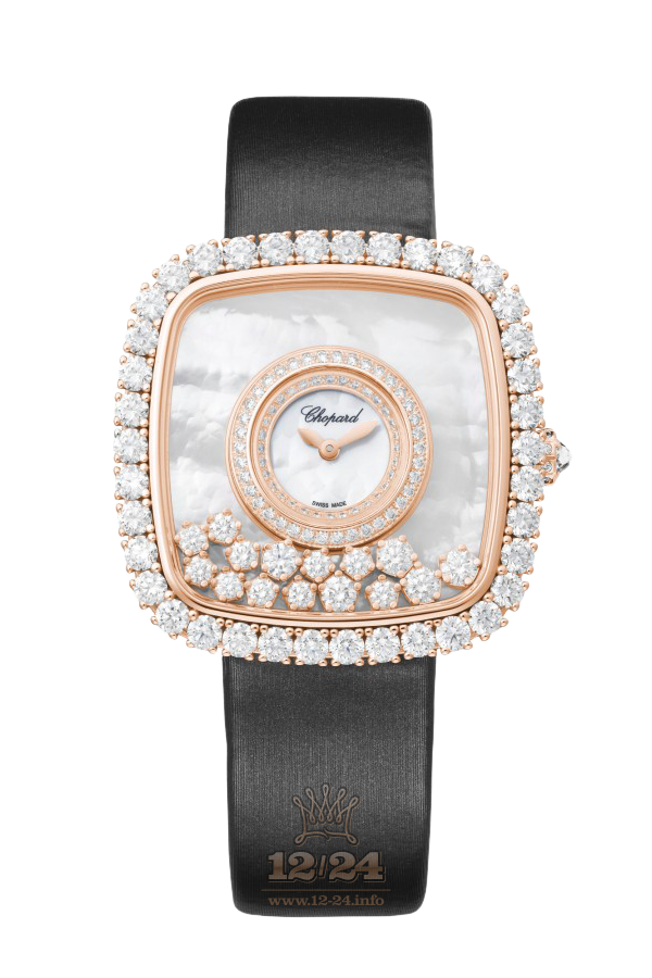 Chopard Happy Diamonds Watch 204368-5001 38 mm Pink gold Case White Dial