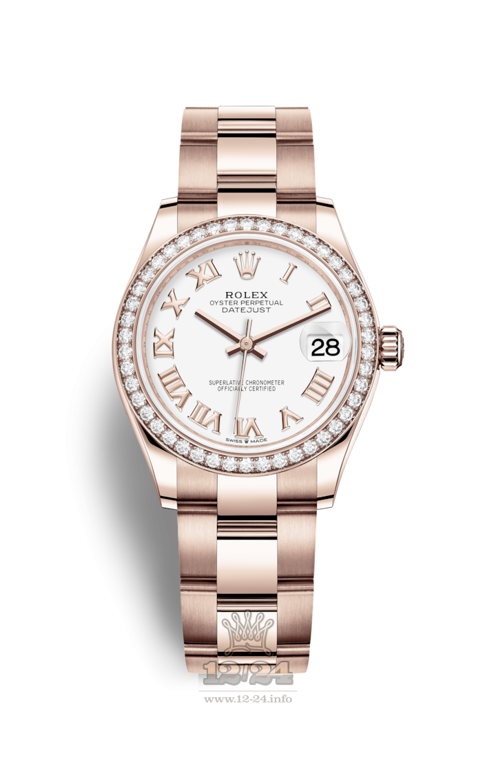 Rolex Datejust Watch 278285rbr-0007 31 mm Pink gold Case White Dial