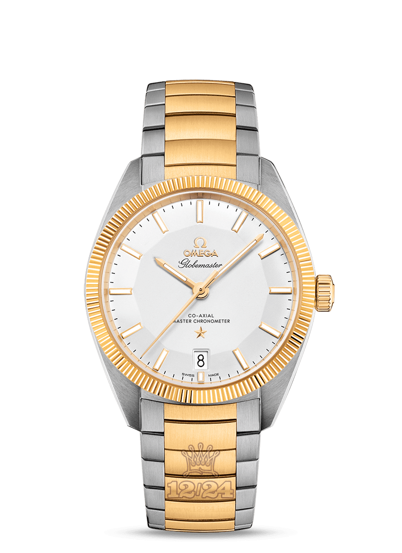Omega Globemaster Watch 130.20.39.21.02.001 39 mm Steel / Yellow gold Case Silver Dial