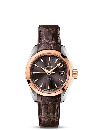 Omega Aqua Terra 150 M Watch 231.23.30.20.06.001 30 mm Steel / Pink gold Case Gray Brown (chocolate) Dial