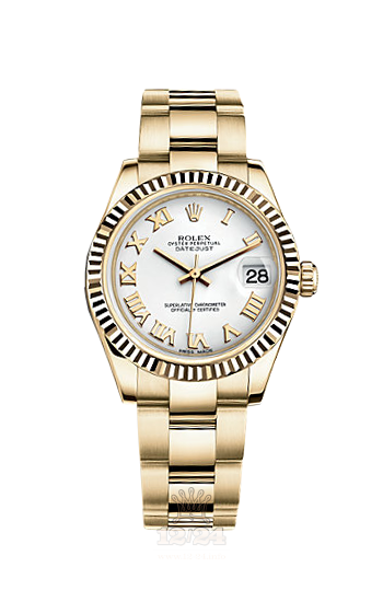 Rolex Datejust Watch 178278-0097 31 mm Yellow gold Case White Dial