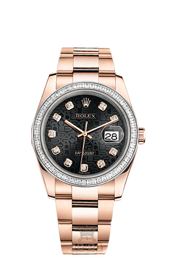 Rolex Datejust Watch 116285bbr-0009 36 mm Pink gold Case Black Dial