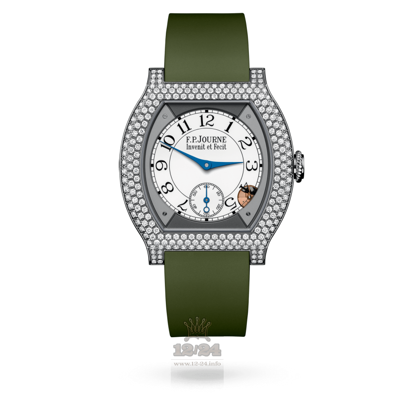 F.P.Journe Elegante Watch 40 mm titanium 12 rows of diamonds 40 mm Titanium Case White Dial