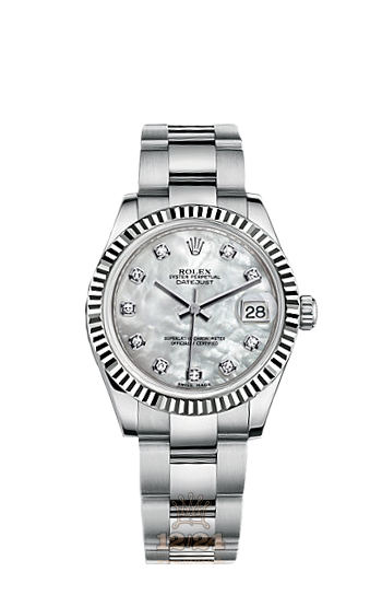 Rolex Datejust Watch 178274-0056 31 mm Steel / White gold Case White Dial