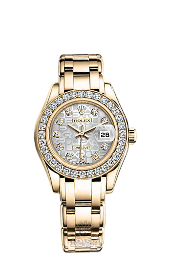 Rolex Pearlmaster Watch 80298-0092 29 mm Yellow gold Case Silver Dial