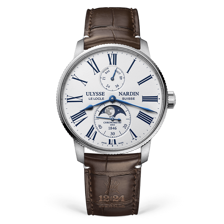 Ulysse Nardin Marine Watch 1193-310LE-0A-175/1B 42 mm Stainless steel Case White Dial