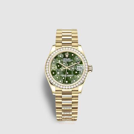 Rolex Datejust Watch 278288rbr-0038 31 mm Yellow gold Case Green Painted Dial