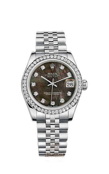 Rolex Lady-Datejust Watch 178384-0005 31 mm Steel / White gold Case Black Dial