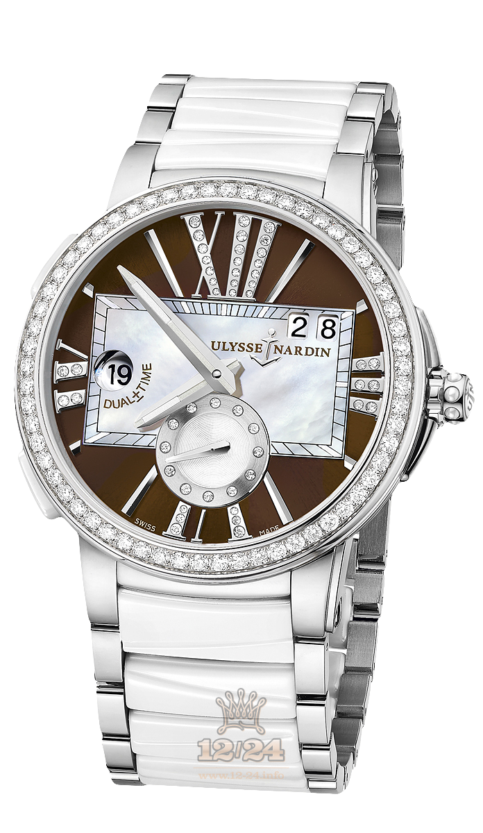 Ulysse Nardin Executive Watch 243-10B-7/30-05 40 mm Stainless steel Case White Brown (chocolate) Dial