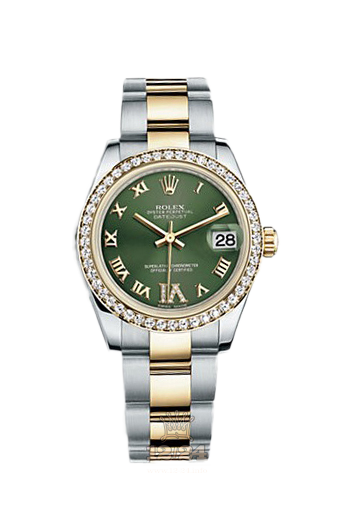 Rolex Datejust Watch 178383-0043 31 mm Steel / Yellow gold Case Green Dial