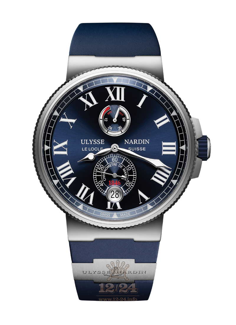 Ulysse Nardin Marine Watch 1183-122-3/43 45 mm Stainless steel Case Dark blue Dial