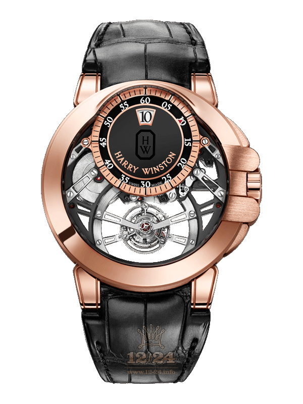 Harry Winston The Ocean Collection Watch OCEMTJ45RR001 45 mm Pink gold Case Black Silver Dial
