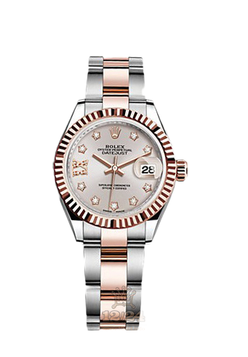 Rolex Datejust Watch 279171-0020 28 mm Steel / Pink gold Case Silver Dial