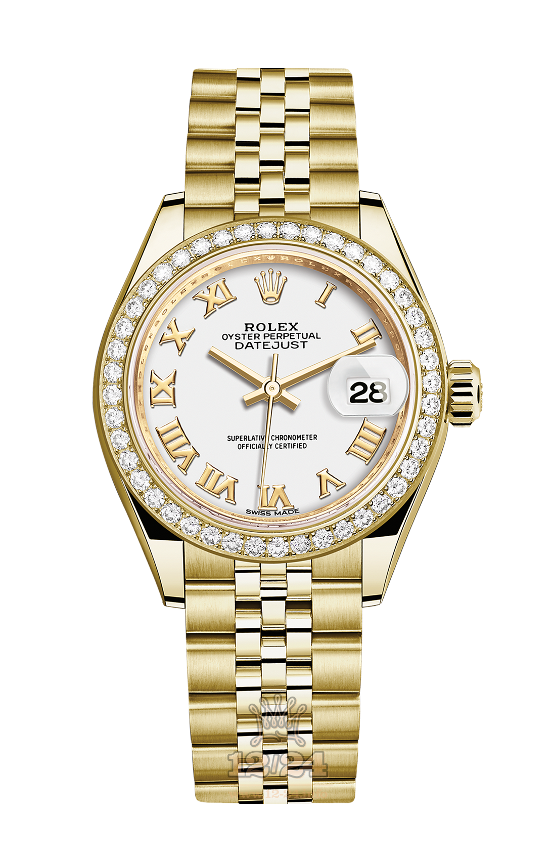 Rolex Datejust Watch 279138rbr-0032 28 mm Yellow gold Case White Dial
