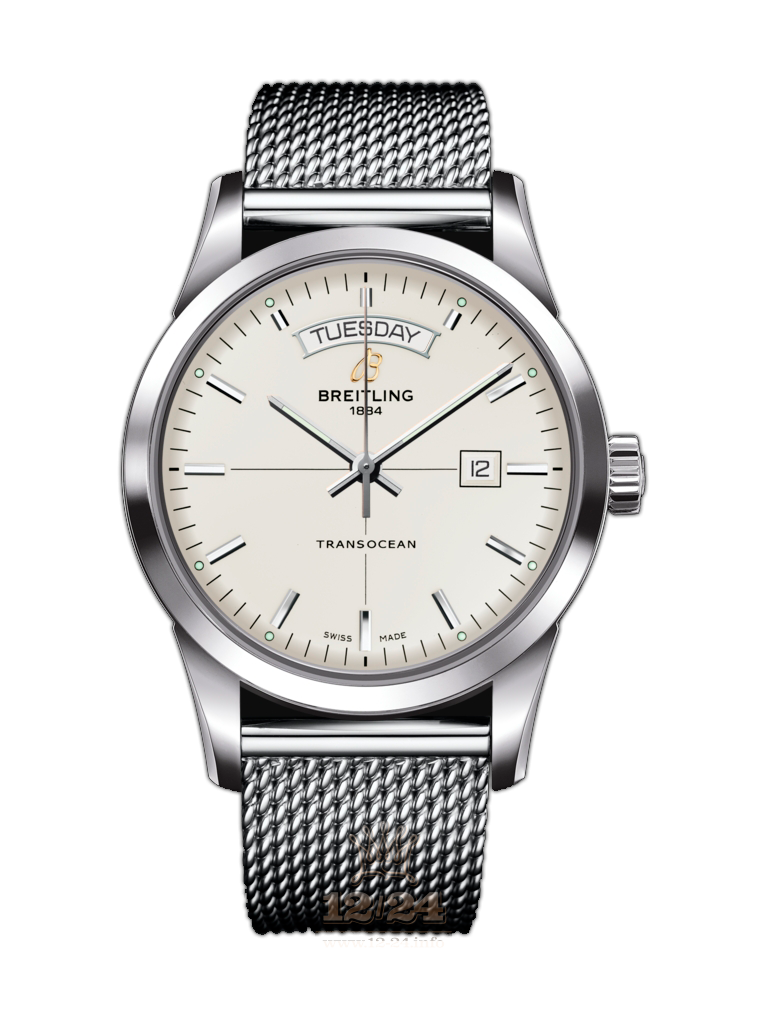 Breitling Transocean Watch A4531012/G751/154A 43 mm Stainless steel Case Silver Dial