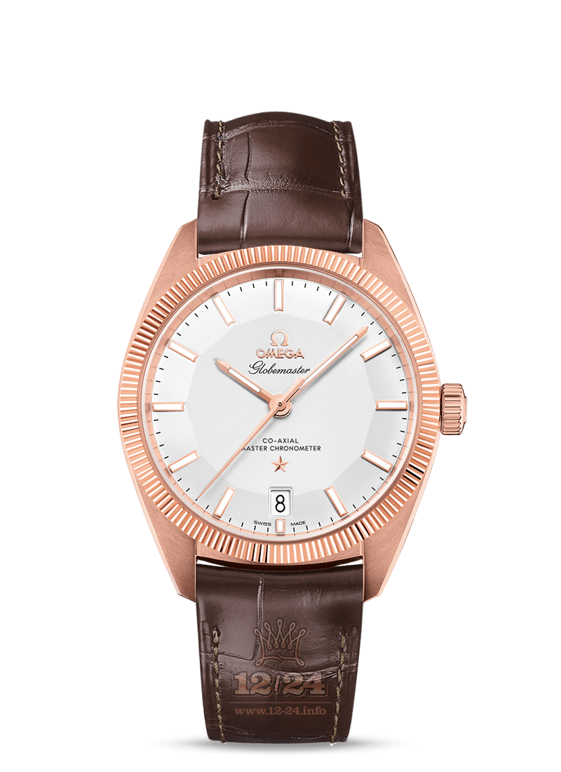 Omega Globemaster Watch 130.53.39.21.02.001 39 mm Pink gold Case Silver Dial