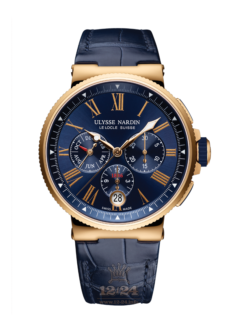 Ulysse Nardin Marine Watch 1532-150/43 43 mm Pink gold Case Dark blue Dial