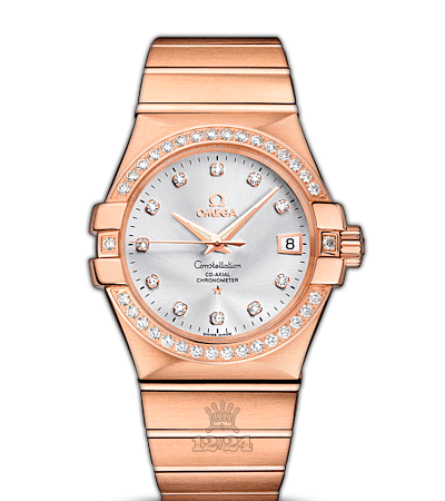 Omega Constellation Watch 123.55.35.20.52.001 35 mm Pink gold Case Silver Dial