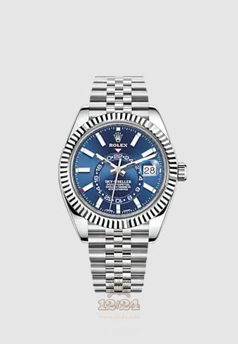 Rolex Sky-Dweller Watch 326934-0004 42 mm Stainless steel White gold Case Dark blue Dial