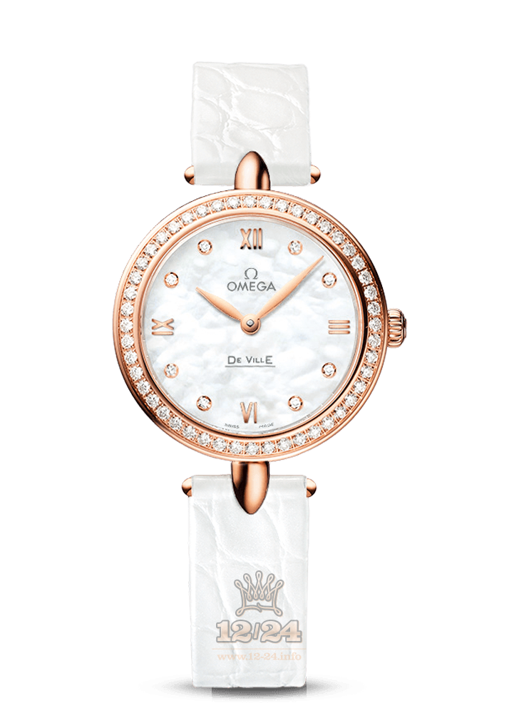 Omega Prestige Watch 424.58.27.60.55.002 27 mm Pink gold Case White Dial