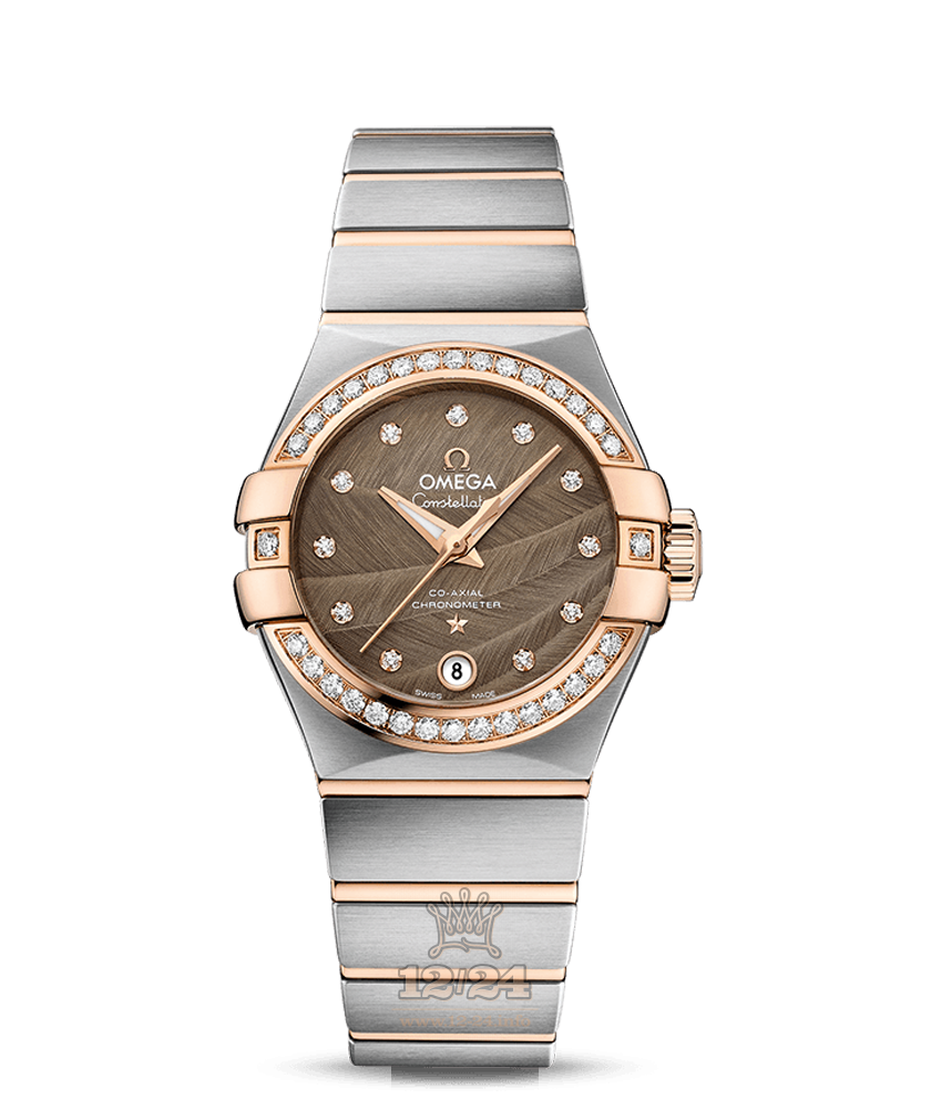 Omega Constellation Watch 123.25.27.20.63.001 27 mm Steel / Pink gold Case Brown (chocolate) Dial
