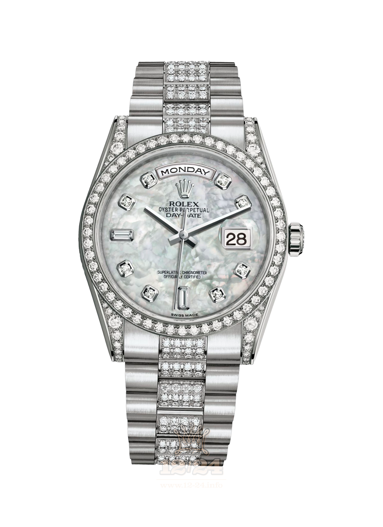 Rolex Day-Date Watch 118389-0074 36 mm White gold Case White Dial