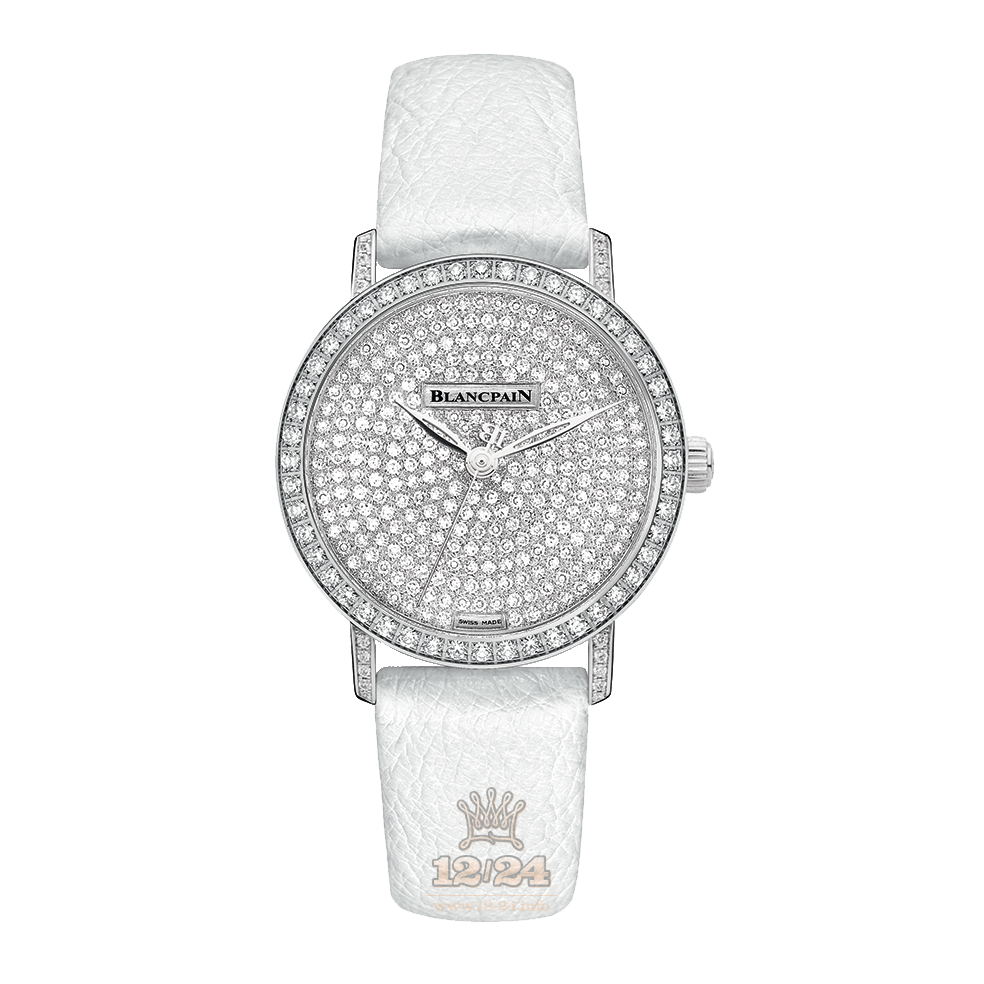 Blancpain Villeret Watch 6104-1963-58A 29 mm White gold Case Silver Dial